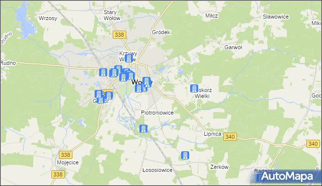 mapa Uskorz Mały, Uskorz Mały na mapie Targeo