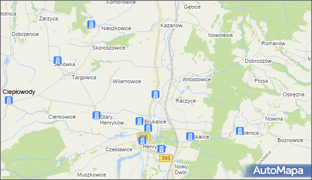 mapa Wadochowice, Wadochowice na mapie Targeo