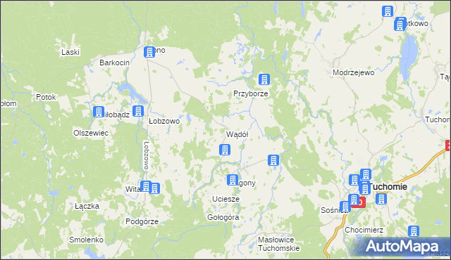 mapa Wądół, Wądół na mapie Targeo