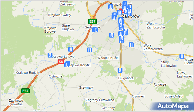 mapa Wądołki-Bućki, Wądołki-Bućki na mapie Targeo