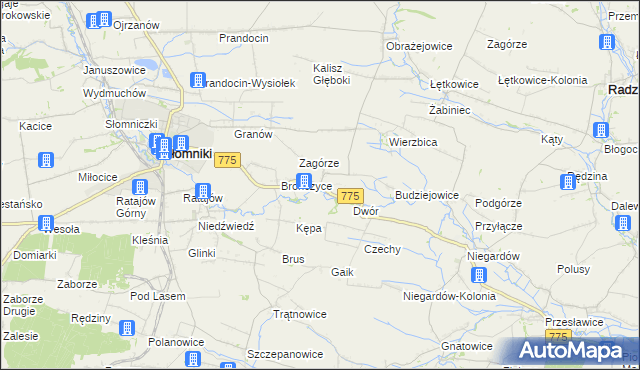 mapa Waganowice, Waganowice na mapie Targeo