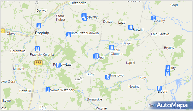 mapa Wagi, Wagi na mapie Targeo