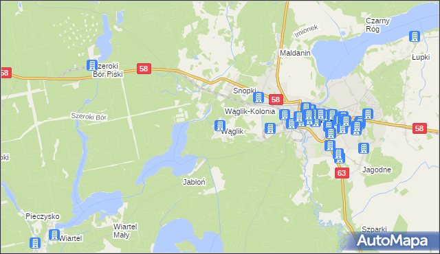 mapa Wąglik, Wąglik na mapie Targeo