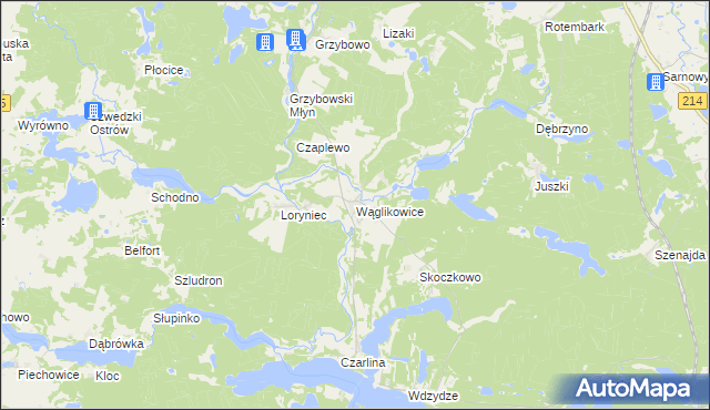 mapa Wąglikowice, Wąglikowice na mapie Targeo