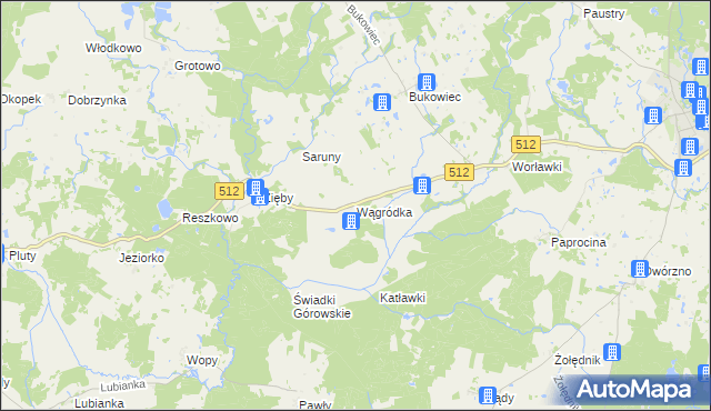 mapa Wągródka, Wągródka na mapie Targeo