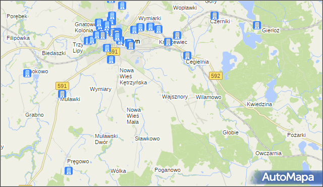 mapa Wajsznory, Wajsznory na mapie Targeo