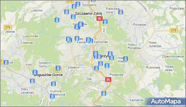 mapa Wałbrzycha, Wałbrzych na mapie Targeo