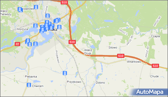 mapa Wałcz Drugi, Wałcz Drugi na mapie Targeo