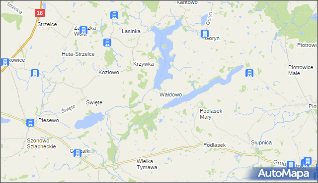 mapa Wałdowo gmina Kisielice, Wałdowo gmina Kisielice na mapie Targeo