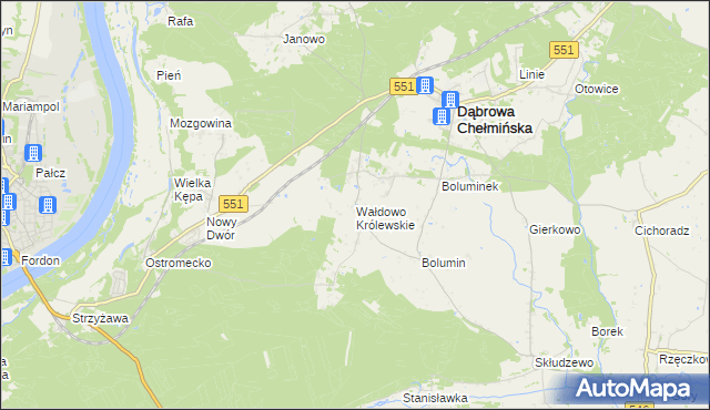 mapa Wałdowo Królewskie, Wałdowo Królewskie na mapie Targeo