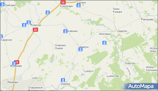 mapa Wałdyki, Wałdyki na mapie Targeo