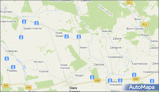 mapa Walim gmina Stara Kornica, Walim gmina Stara Kornica na mapie Targeo