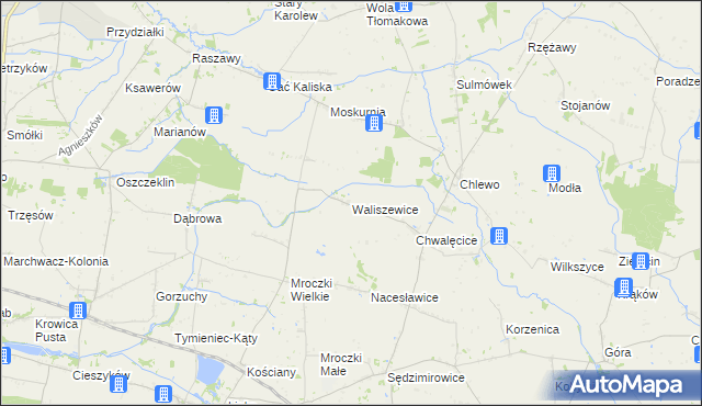 mapa Waliszewice, Waliszewice na mapie Targeo