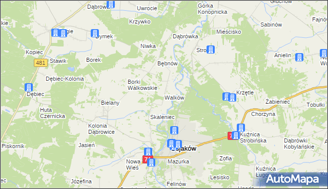 mapa Walków, Walków na mapie Targeo