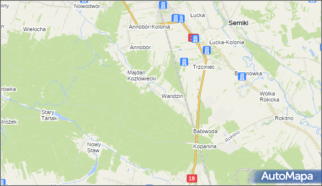 mapa Wandzin gmina Lubartów, Wandzin gmina Lubartów na mapie Targeo