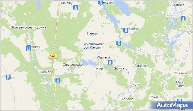 mapa Wąpiersk, Wąpiersk na mapie Targeo