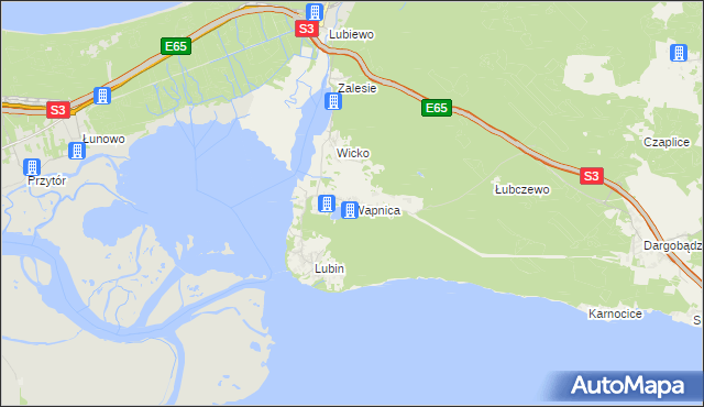 mapa Wapnica gmina Międzyzdroje, Wapnica gmina Międzyzdroje na mapie Targeo