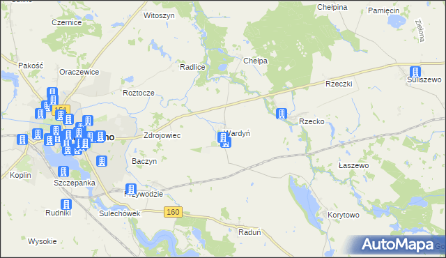 mapa Wardyń, Wardyń na mapie Targeo