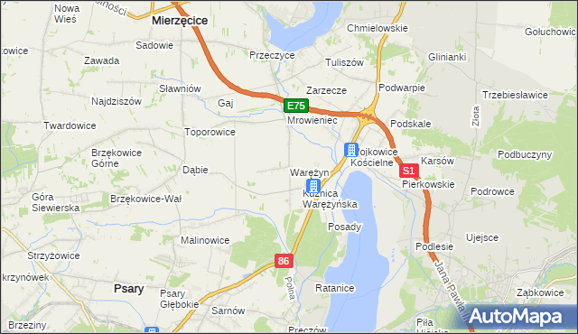 mapa Warężyn, Warężyn na mapie Targeo