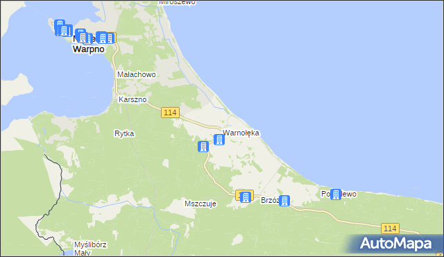 mapa Warnołęka, Warnołęka na mapie Targeo