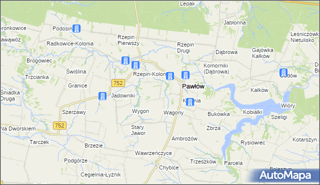 mapa Warszówek, Warszówek na mapie Targeo