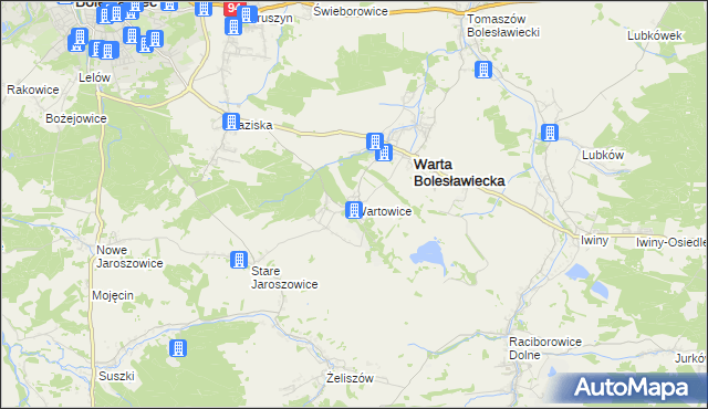 mapa Wartowice, Wartowice na mapie Targeo