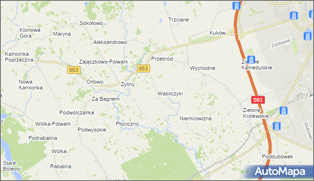 mapa Wasilczyki, Wasilczyki na mapie Targeo