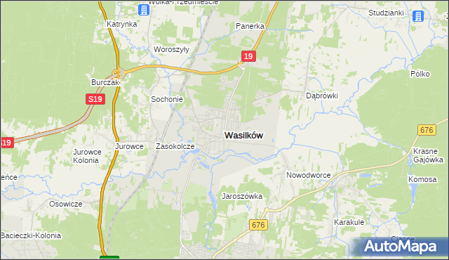 mapa Wasilków, Wasilków na mapie Targeo