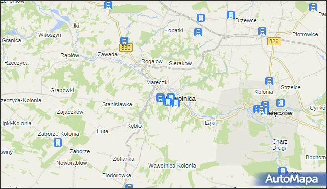 mapa Wąwolnica powiat puławski, Wąwolnica powiat puławski na mapie Targeo