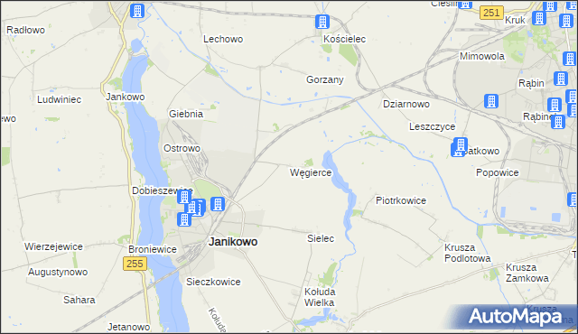 mapa Węgierce gmina Pakość, Węgierce gmina Pakość na mapie Targeo