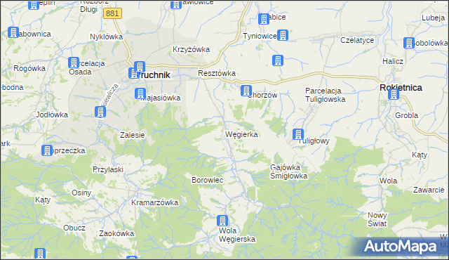 mapa Węgierka, Węgierka na mapie Targeo