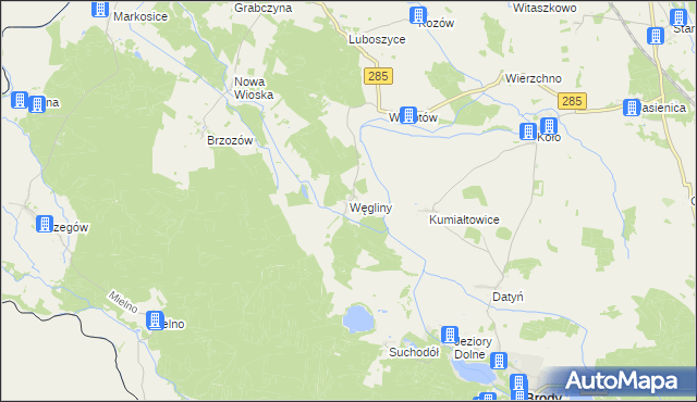 mapa Węgliny, Węgliny na mapie Targeo