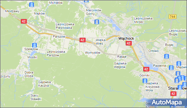 mapa Węglów, Węglów na mapie Targeo