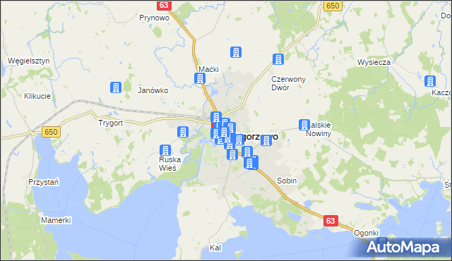 mapa Węgorzewo, Węgorzewo na mapie Targeo