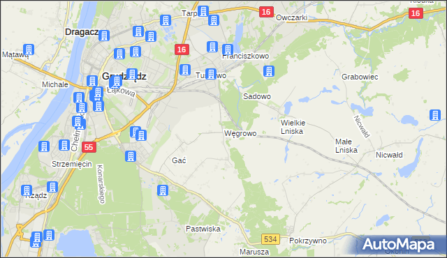 mapa Węgrowo, Węgrowo na mapie Targeo