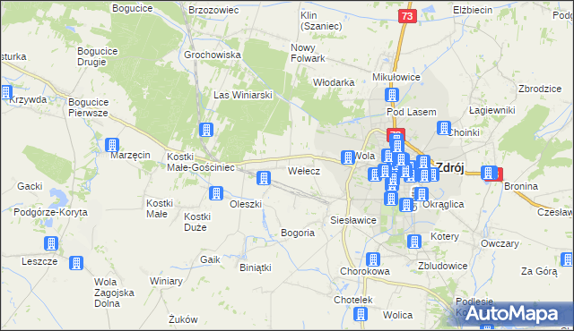 mapa Wełecz, Wełecz na mapie Targeo