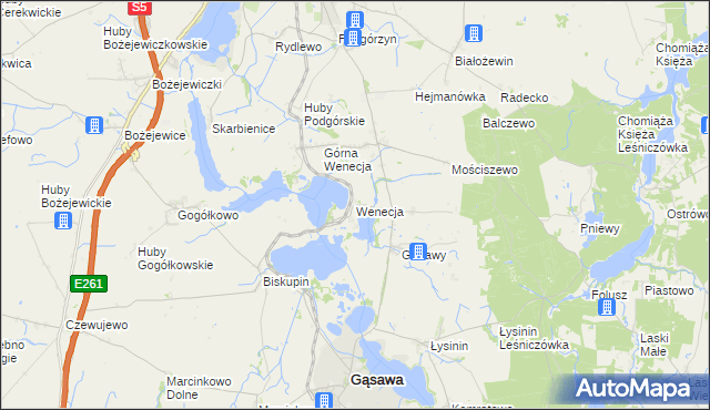 mapa Wenecja gmina Żnin, Wenecja gmina Żnin na mapie Targeo