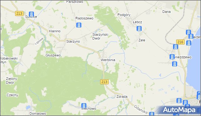 mapa Werblinia, Werblinia na mapie Targeo