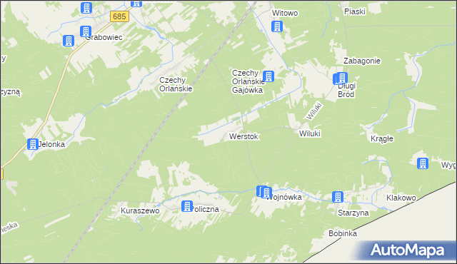 mapa Werstok, Werstok na mapie Targeo