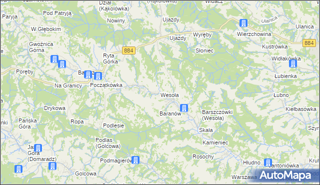 mapa Wesoła gmina Nozdrzec, Wesoła gmina Nozdrzec na mapie Targeo