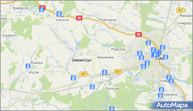 mapa Wesołówka gmina Siekierczyn, Wesołówka gmina Siekierczyn na mapie Targeo