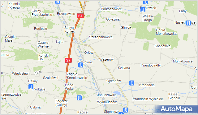 mapa Wężerów, Wężerów na mapie Targeo