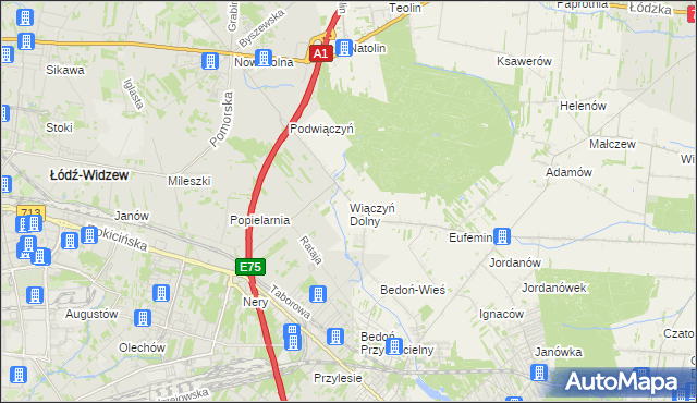 mapa Wiączyń Dolny, Wiączyń Dolny na mapie Targeo