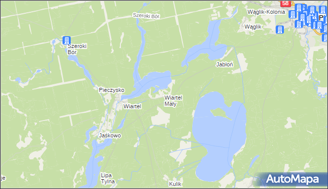 mapa Wiartel Mały, Wiartel Mały na mapie Targeo