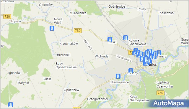 mapa Wichradz, Wichradz na mapie Targeo