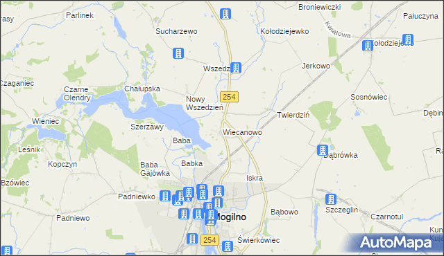 mapa Wiecanowo, Wiecanowo na mapie Targeo