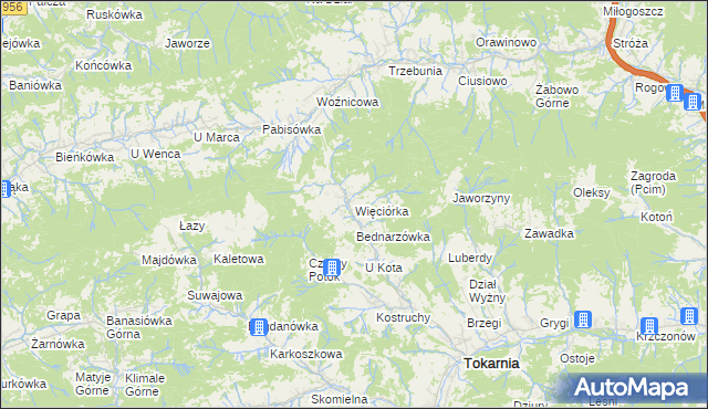 mapa Więciórka, Więciórka na mapie Targeo