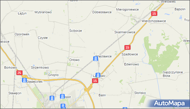 mapa Więcławice gmina Gniewkowo, Więcławice gmina Gniewkowo na mapie Targeo