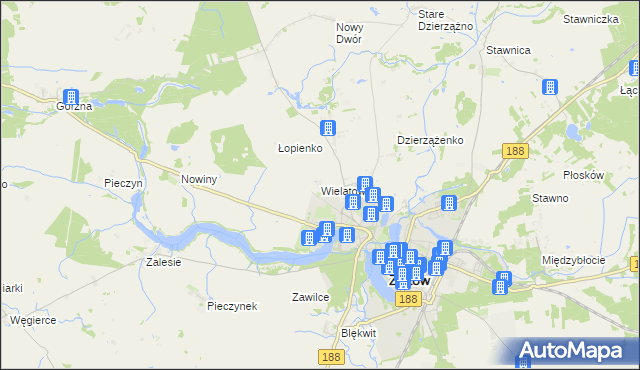 mapa Wielatowo, Wielatowo na mapie Targeo