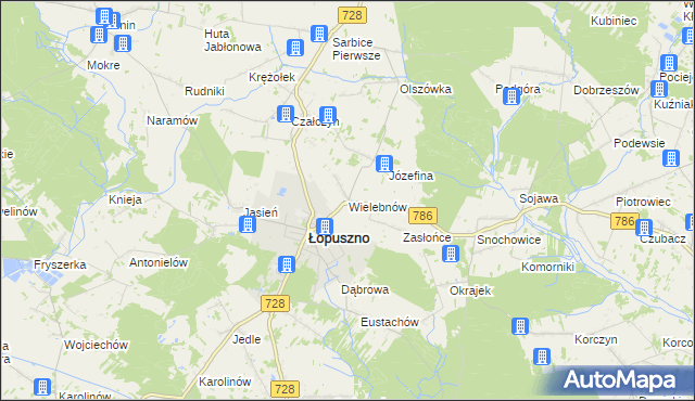 mapa Wielebnów, Wielebnów na mapie Targeo